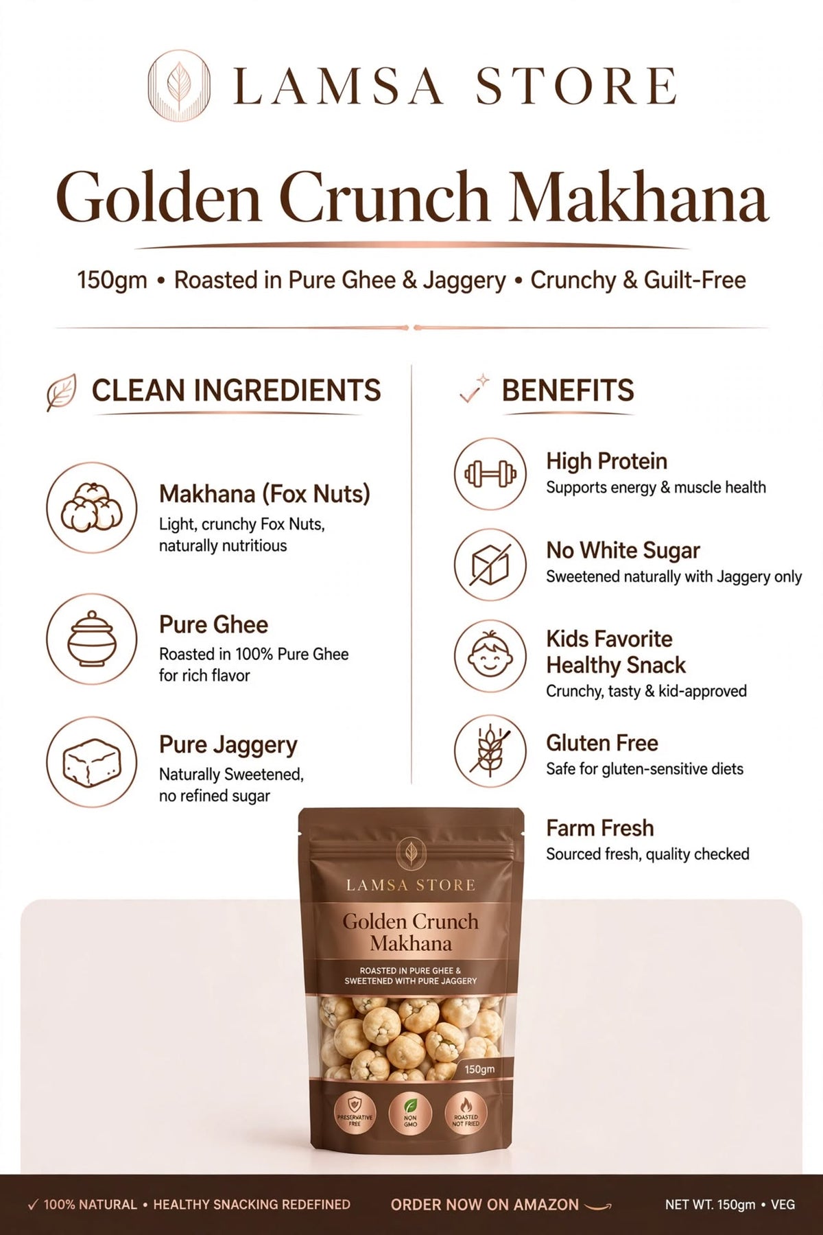 GOLDEN CRUNCH MAKHANA - 150gm
